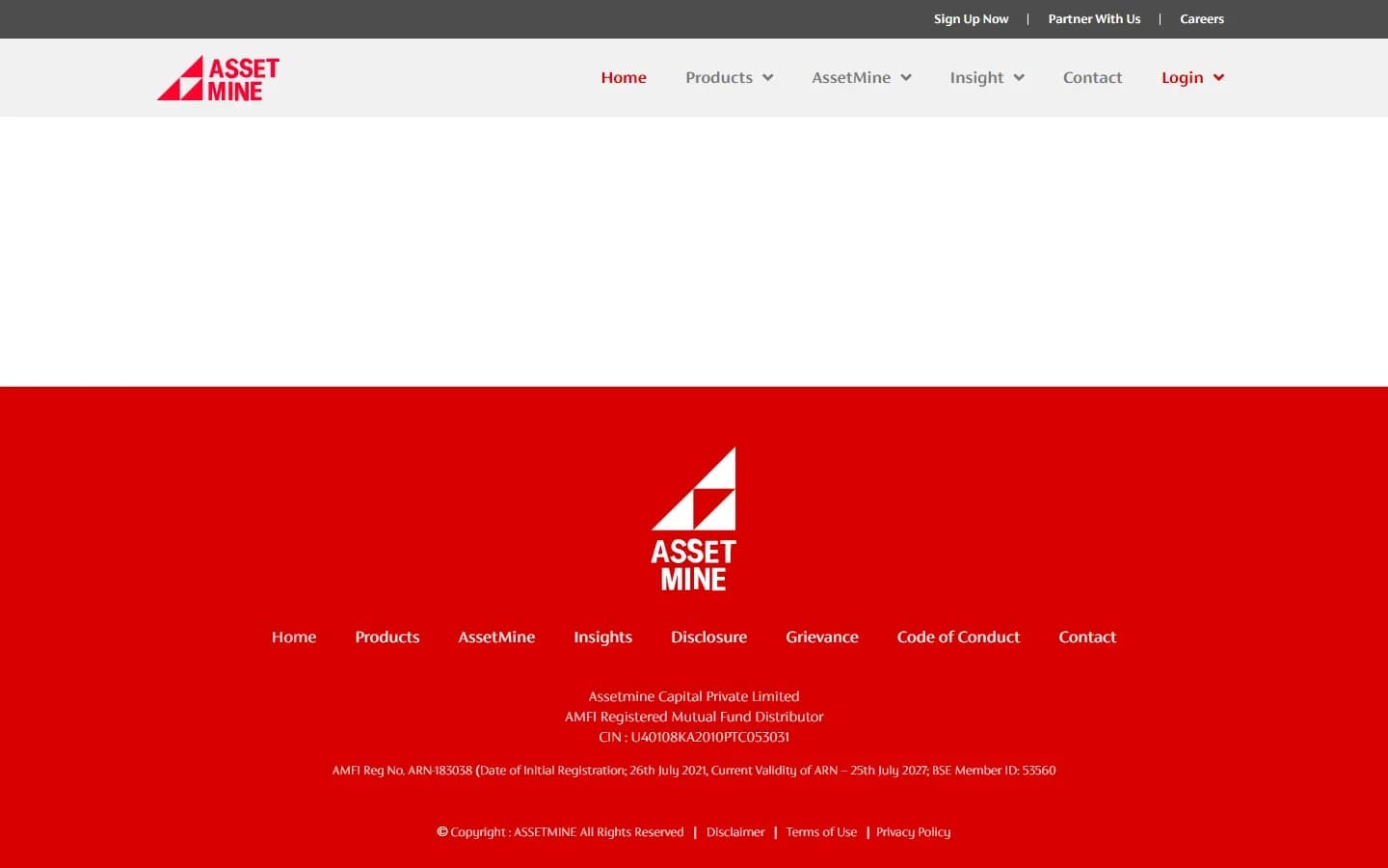 Assetmine Capital mutual fund distributor website homepage