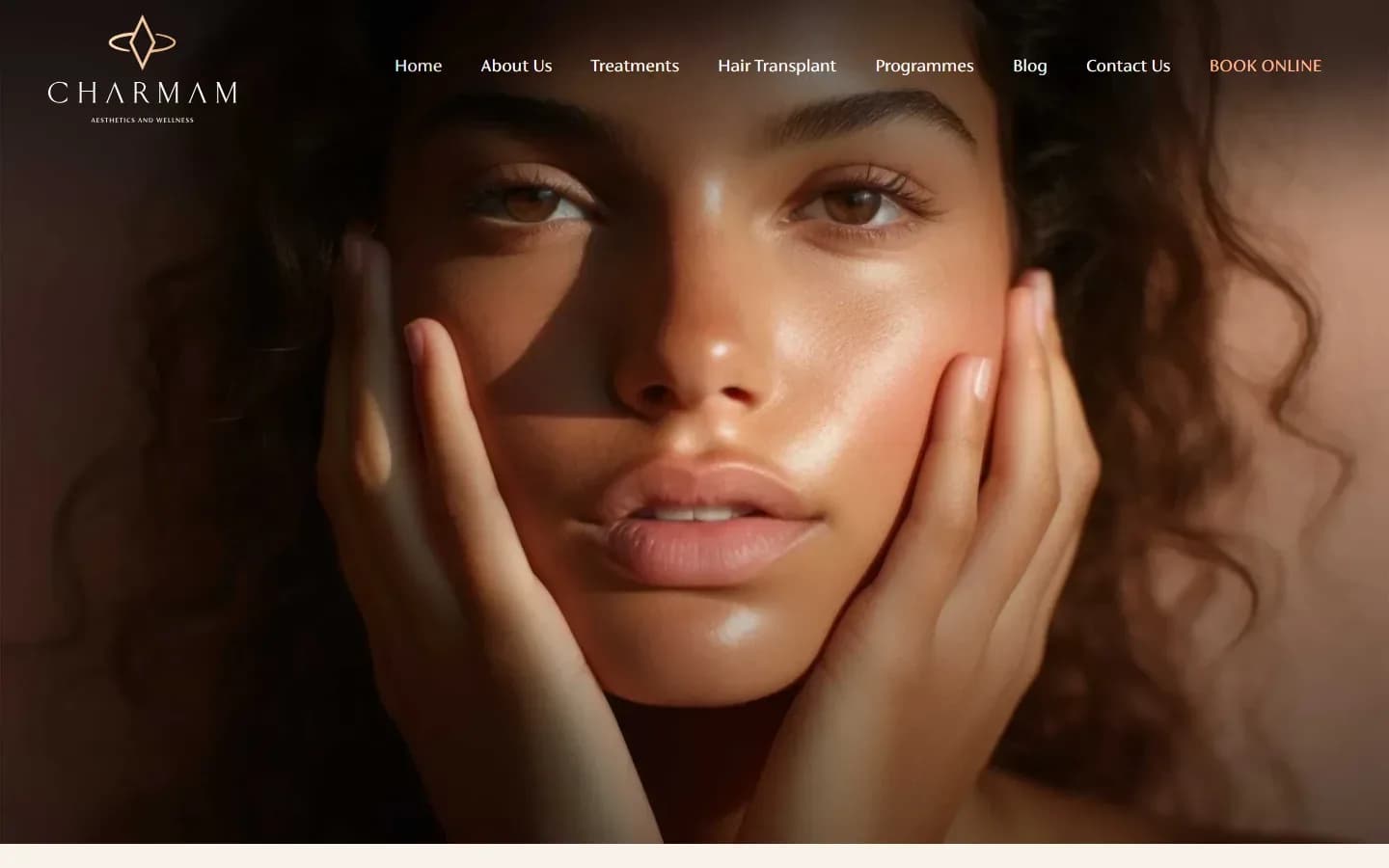 Charmam skin and hair clinic website homepage