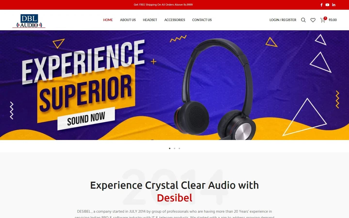 DBLAudio online store homepage showing headsets
