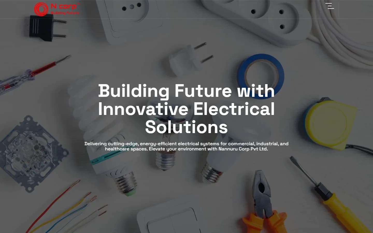 Nannuru Corp electrical contracting website homepage