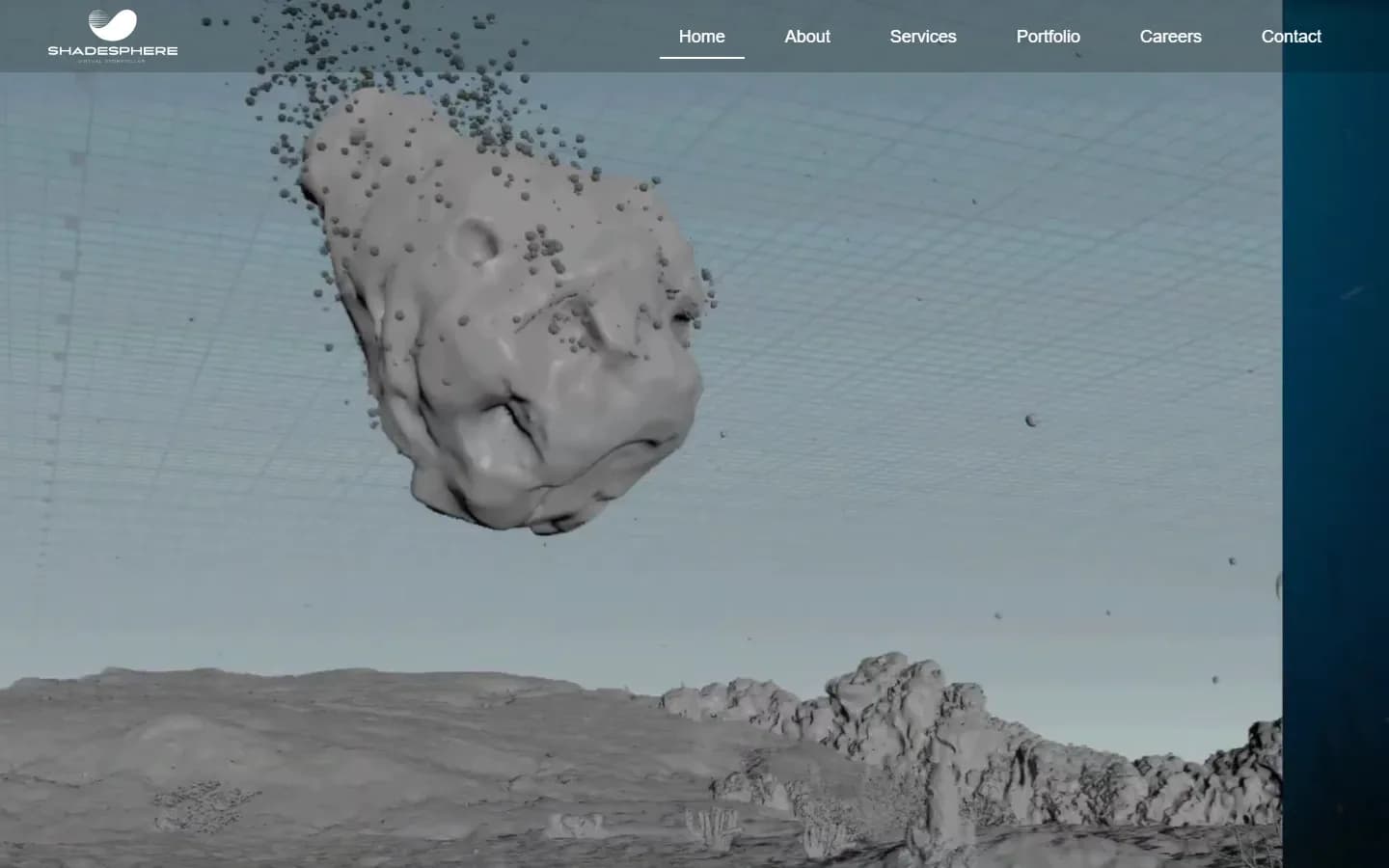 ShadeSphere Studio VFX and animation website homepage